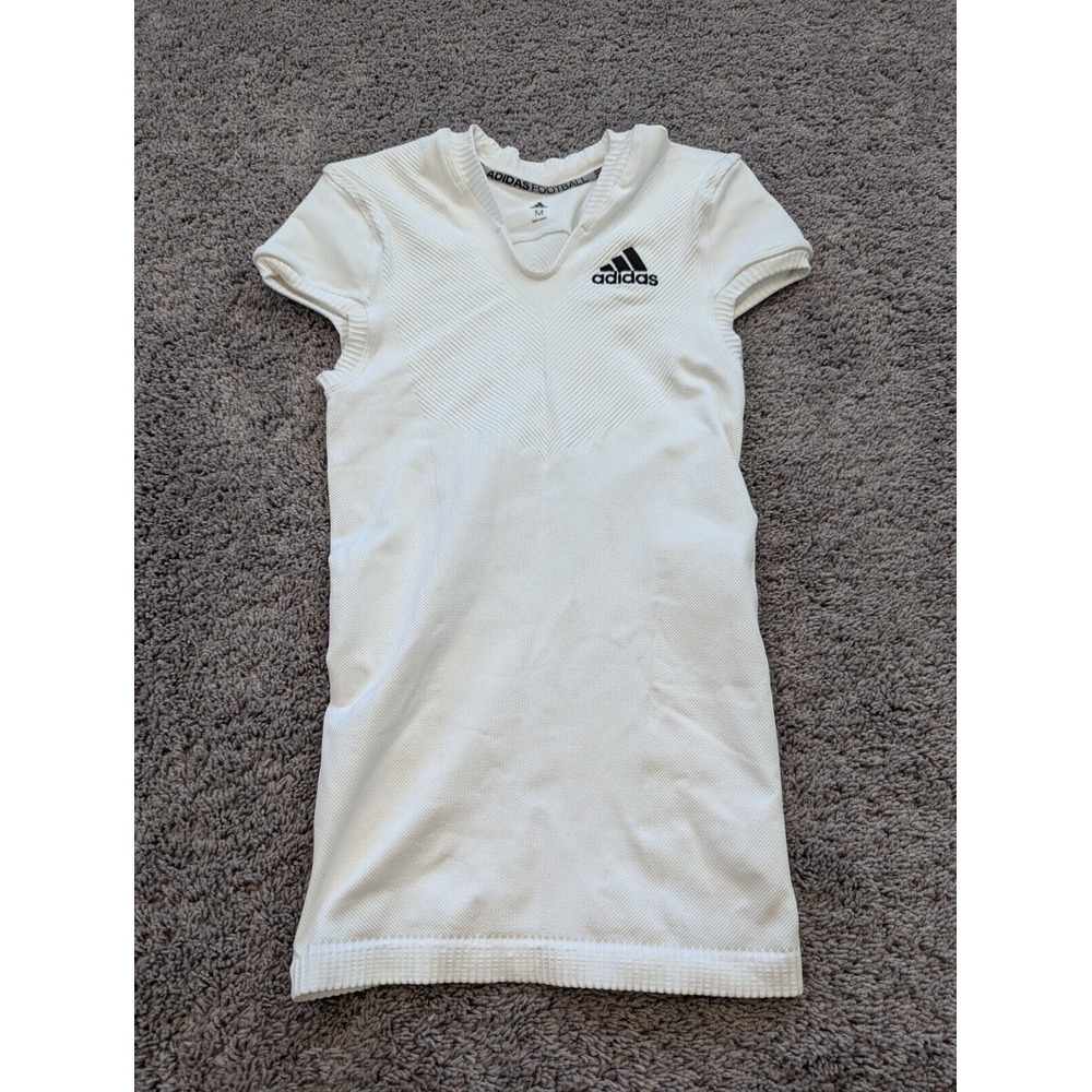 Adidas Football Jersey Mens Medium White Athletic Sports V-Neck